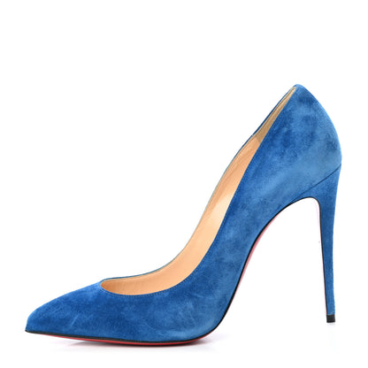 Christian Louboutin Veau Velours Pigalle Follies 100 Pumps 38.5 Positano 1 of 4