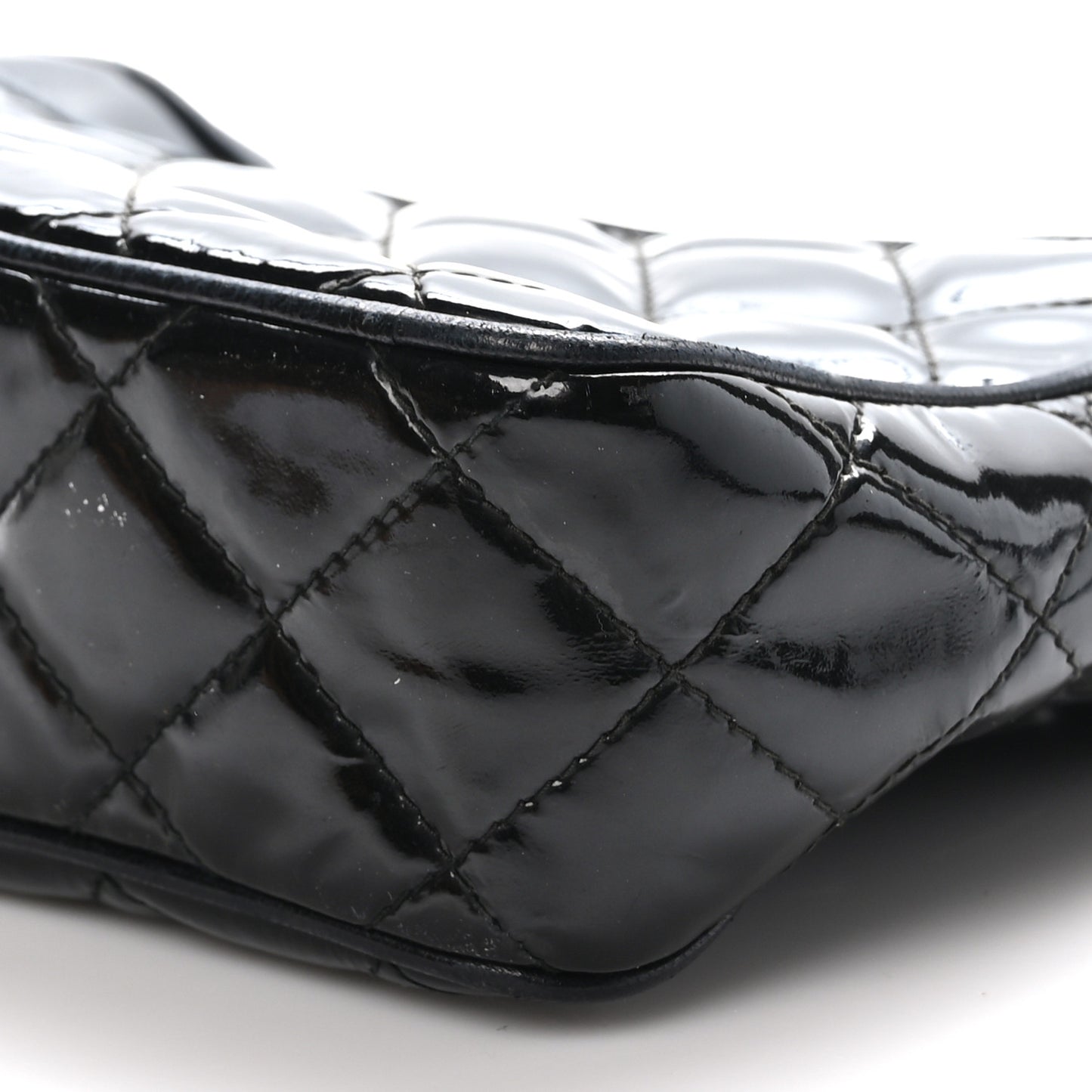 Patent Quilted Tassel Camera Case Black