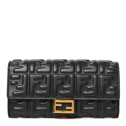 Fendi Nappa Matisse FF Embossed Continental Wallet Black 1 of 6