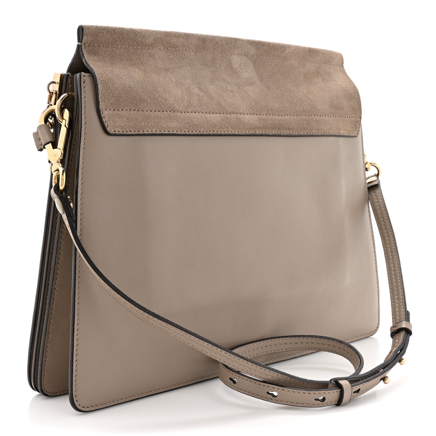 Chloe Calfskin Suede Medium Faye Shoulder Bag Motty Grey 3 of 13