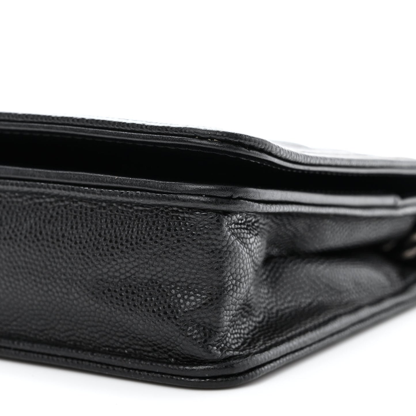 Caviar Quilted Boy Wallet On Chain WOC Black