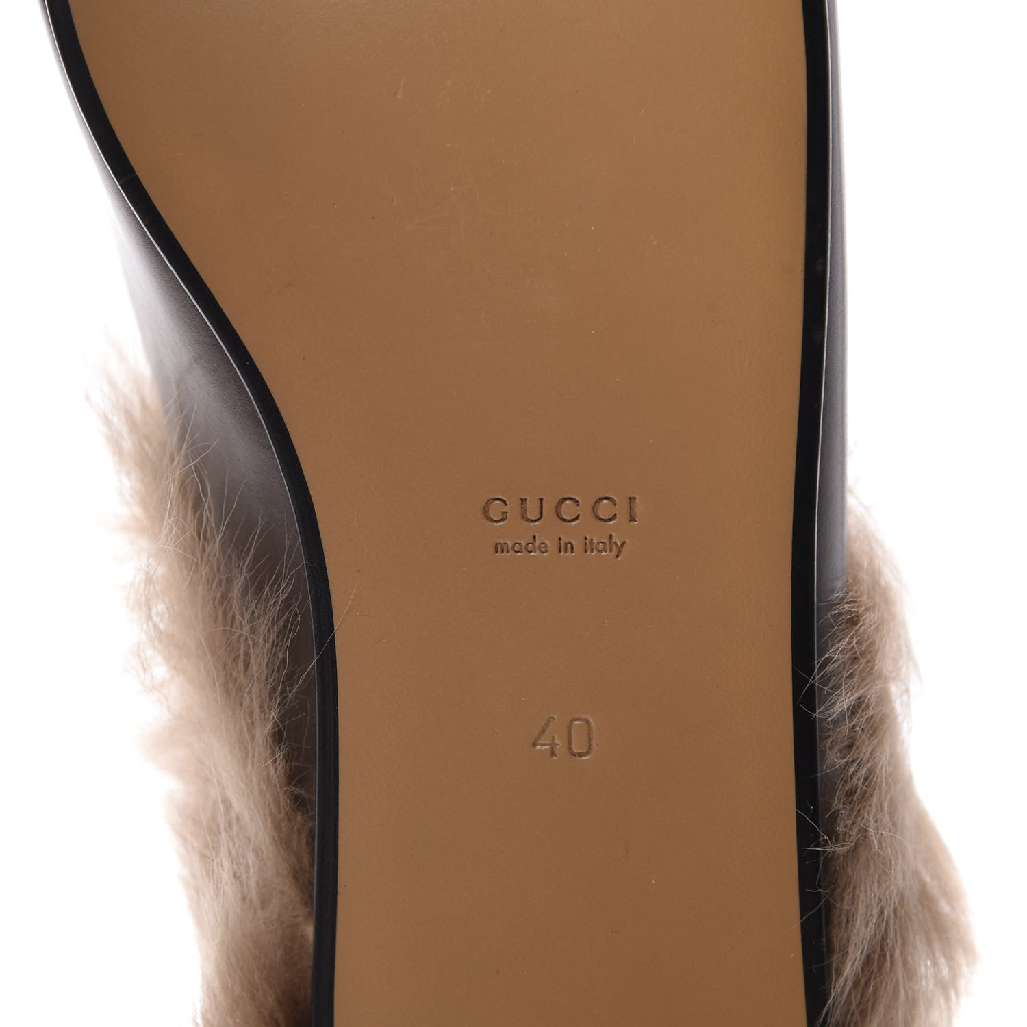 Gucci Calfskin Fur Womens Princetown Slippers 40 Brown 8 of 9