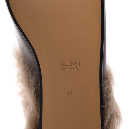 Gucci Calfskin Fur Womens Princetown Slippers 40 Brown 8 of 9