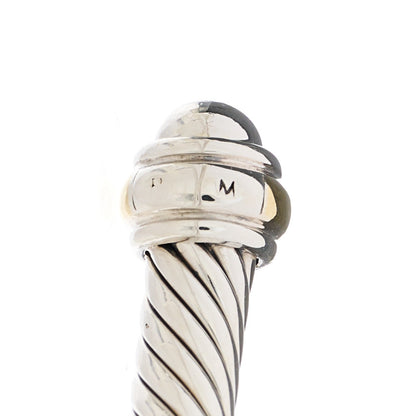David Yurman Sterling Silver 18K Yellow Gold 4mm Cable Classics Bracelet 3 of 4