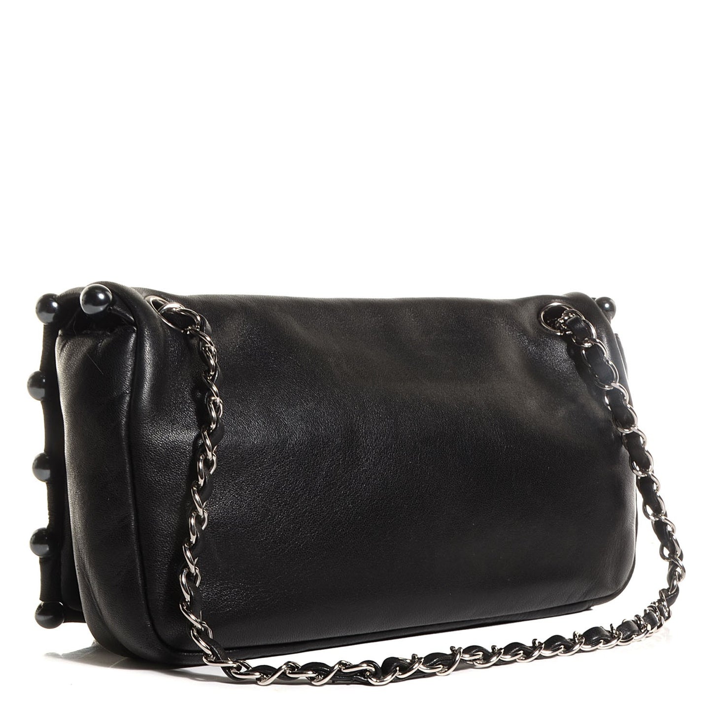Lambskin Pearl Obsession Flap Black