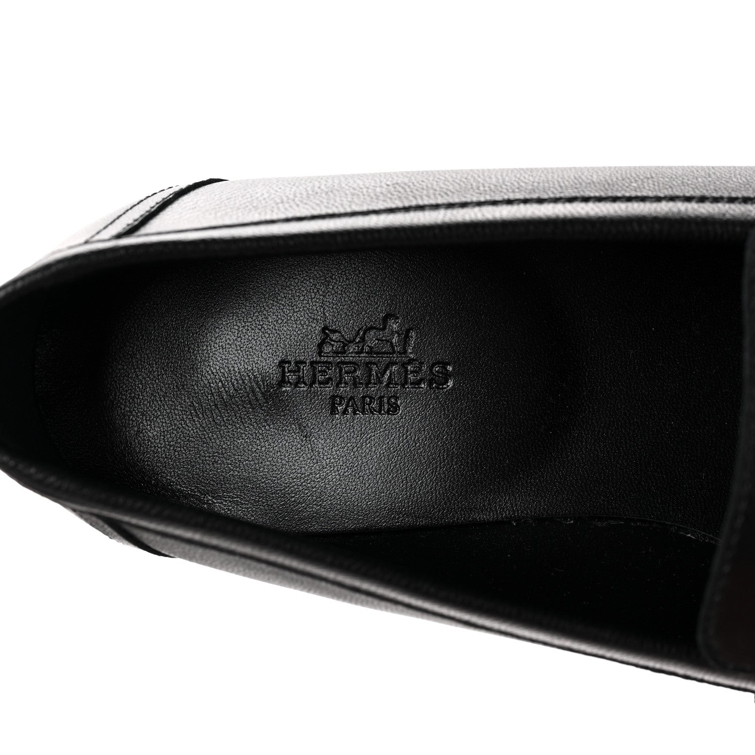 Hermes Goatskin Womens Royal Loafers 38 Black 7 of 8