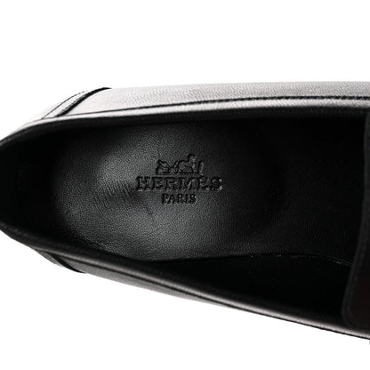 Hermes Goatskin Womens Royal Loafers 38 Black 7 of 8