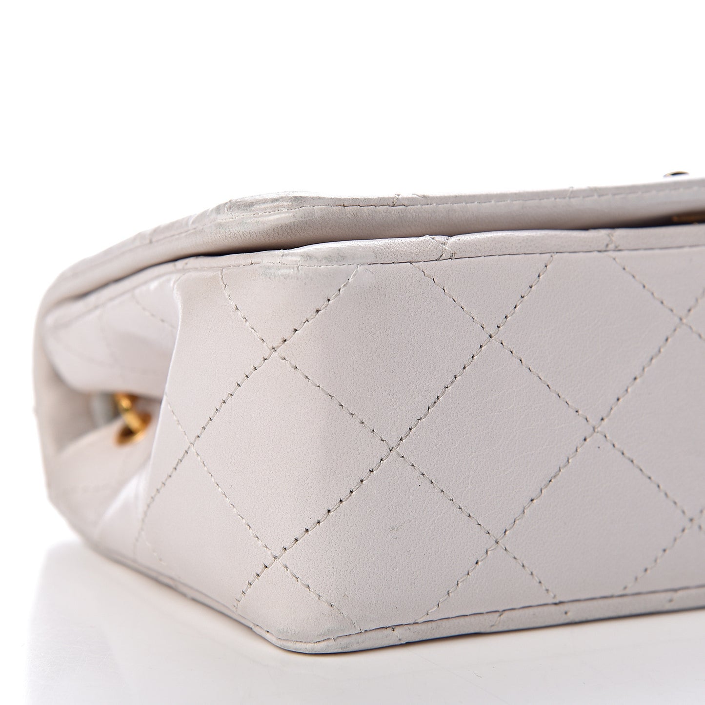 Lambskin Quilted Mini Flap White