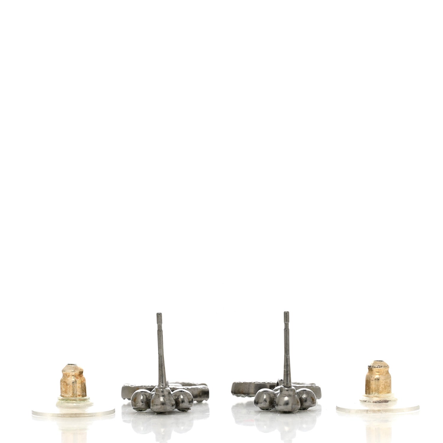 Chanel Crystal CC Drop Earrings Ruthenium 3 of 4