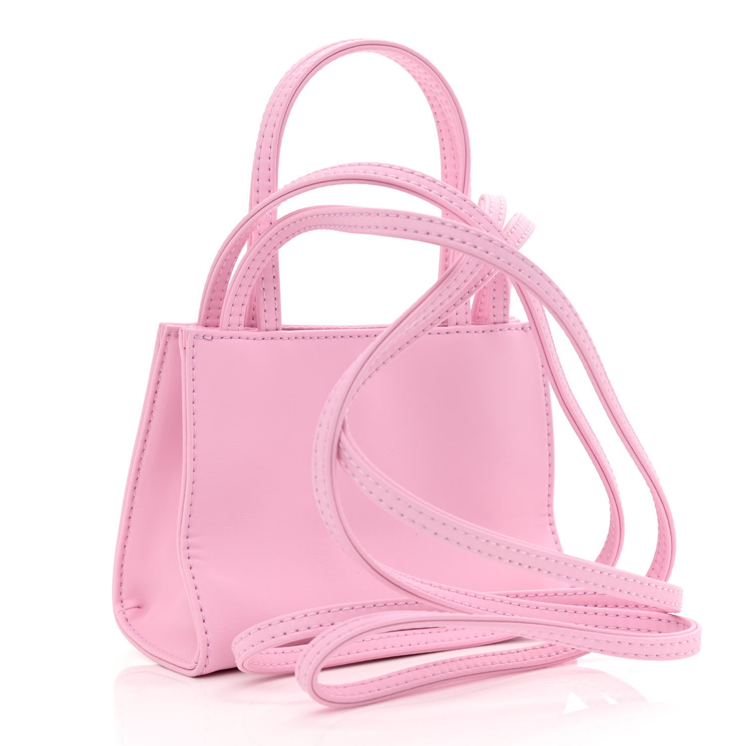 Telfar Vegan Leather Small Shopping Bag Bubblegum 3 of 11