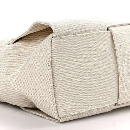 Bottega Veneta Canvas Intrecciato Large Arco Tote Beige Black 8 of 9
