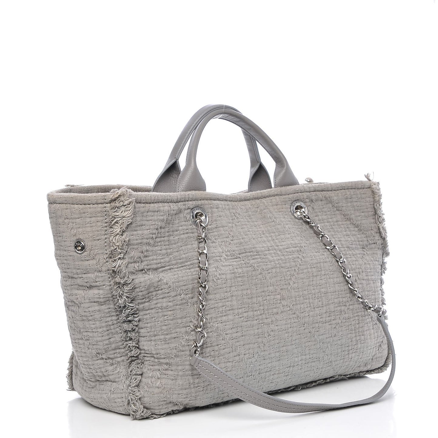 Canvas Large Double Face Shopping Tote Grey