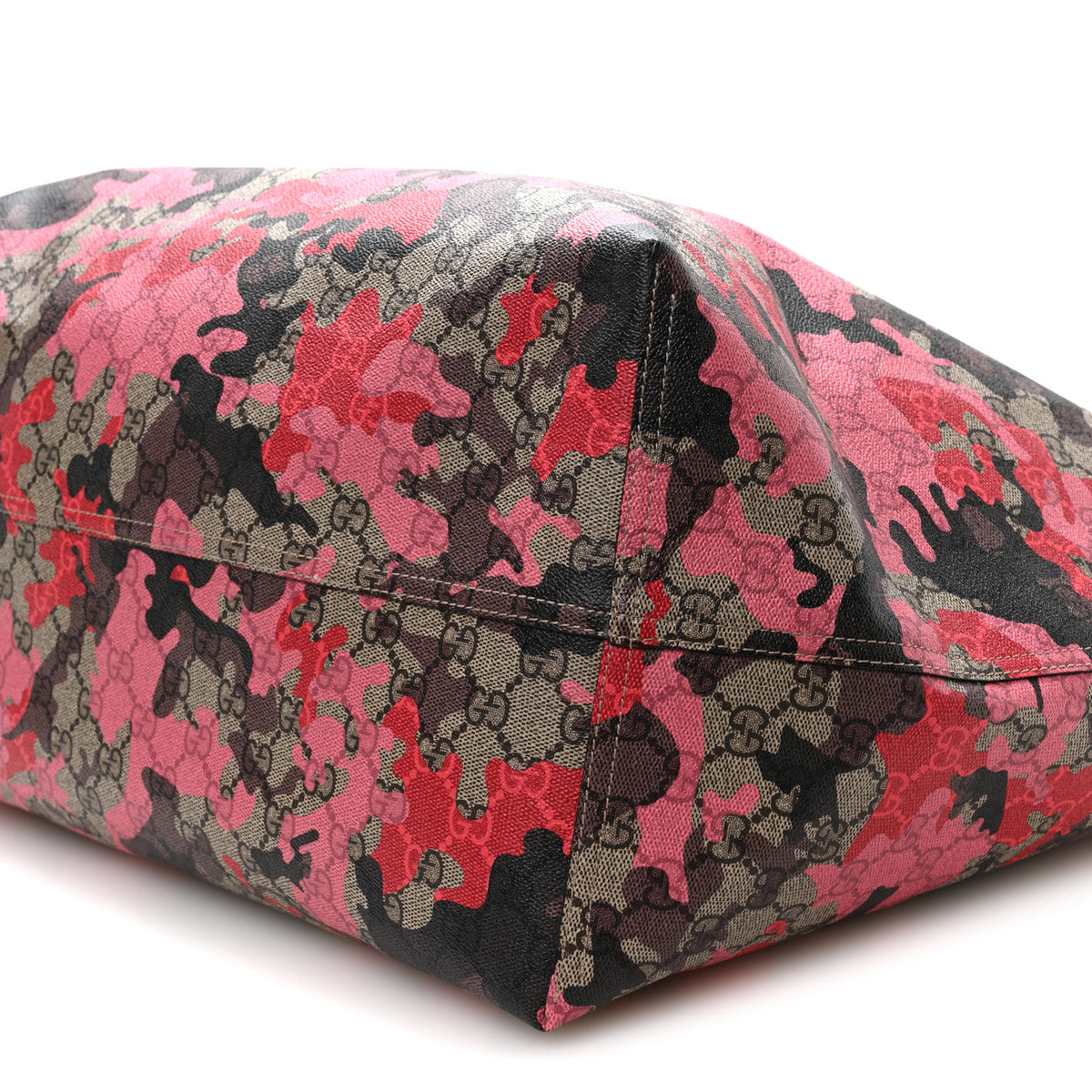 Gucci GG Supreme Monogram Camouflage Tote  Pink Red 10 of 10