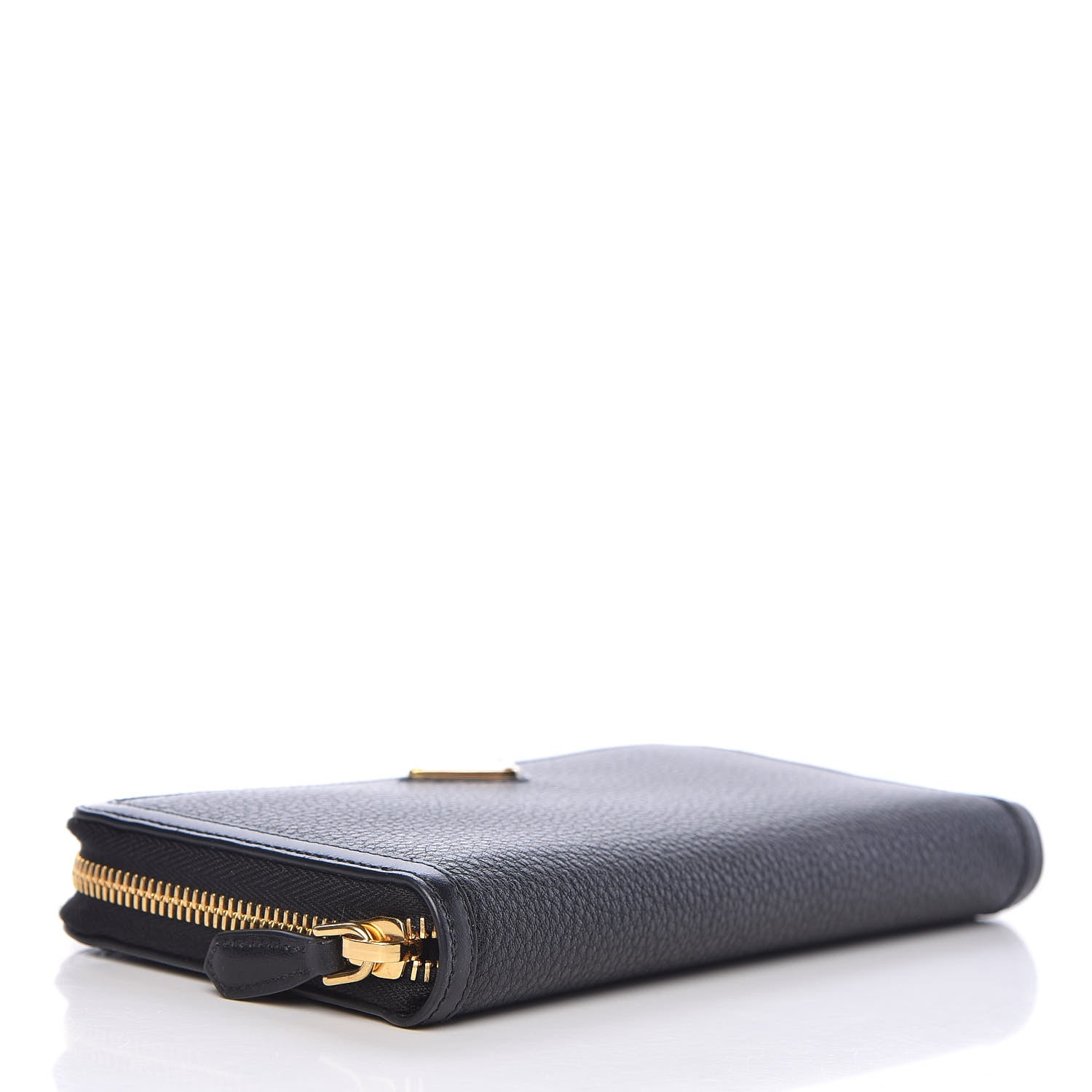 Prada Vitello Daino Zip Around Wallet Black 4 of 9