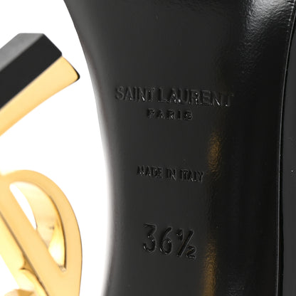 Saint Laurent Patent Calfskin Opyum 110 Sandals 36.5 Black Gold 13 of 18