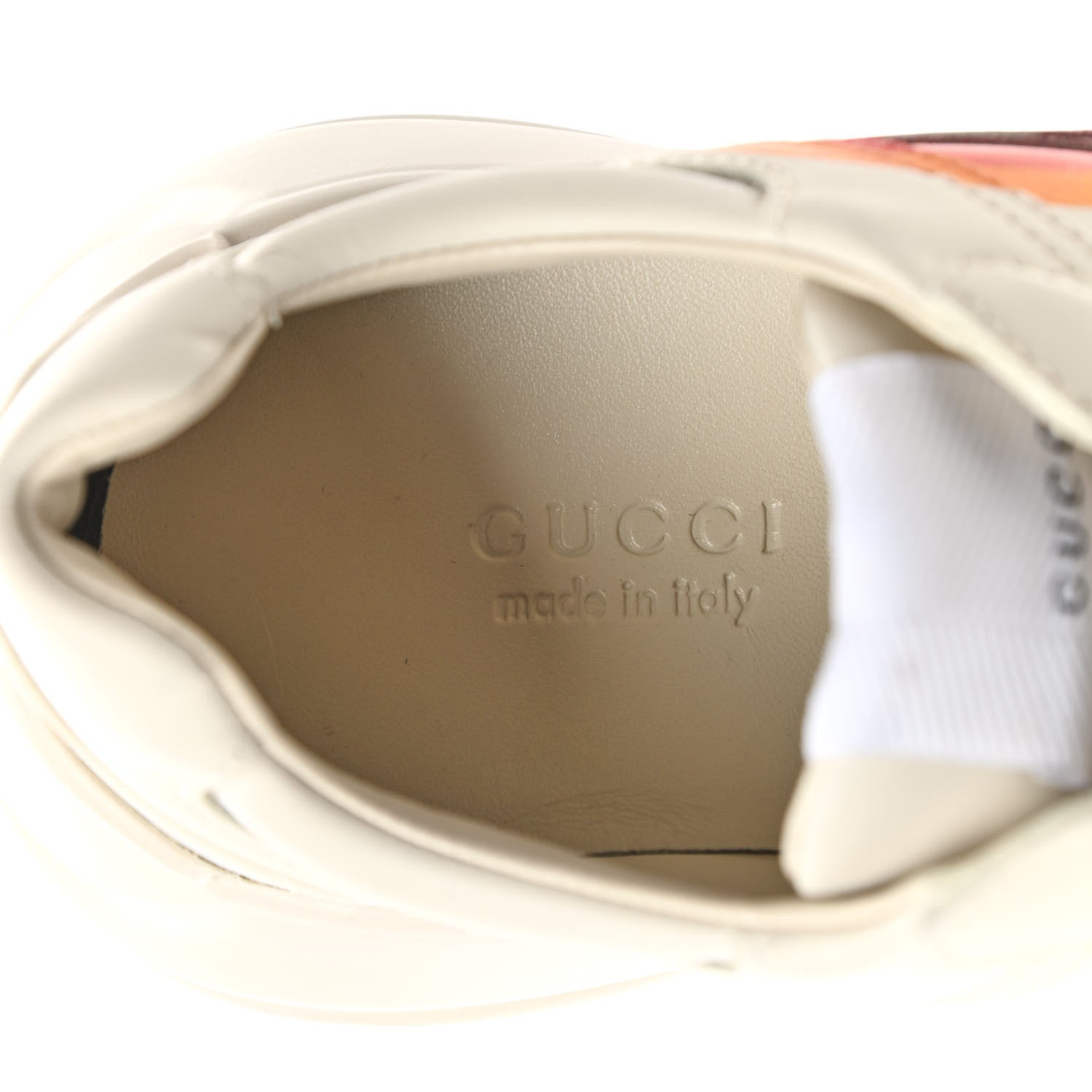Gucci Calfskin Interlocking G Heart Rhyton Sneakers 35.5 Mystic White 6 of 11