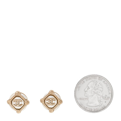 Chanel Pearl CC Earrings Gold Gold 2 of 4