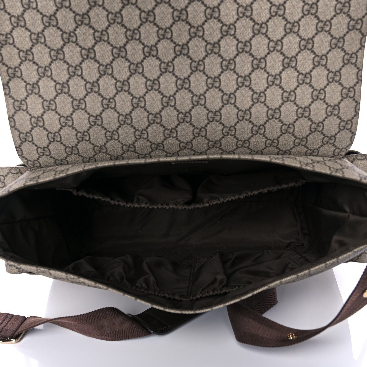 Gucci GG Plus Monogram Messenger Diaper Bag Dark Brown 6 of 15