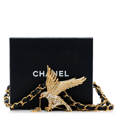 Chanel Lambskin Crystal Eagle Chain CC Belt Black Gold 2 of 3