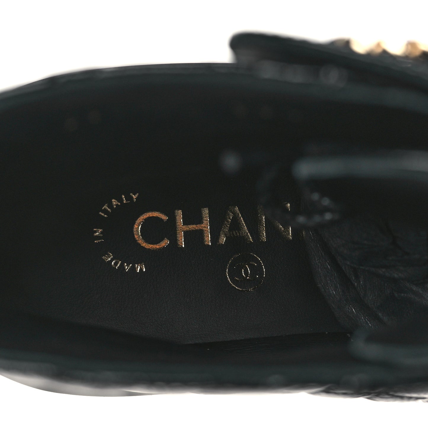 Shiny Goatskin Calfskin Quilted Lace Up Combat Boots 38.5 Black