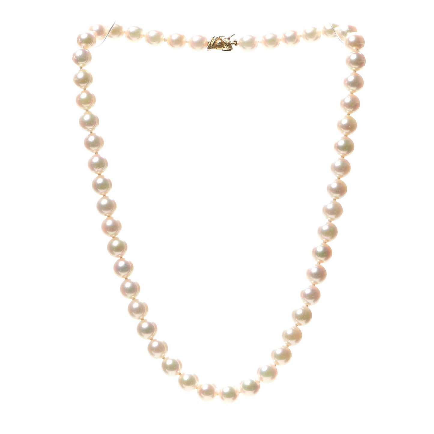 18K Yellow Gold Akoya Pearl 7.5mm Signature Strand Necklace