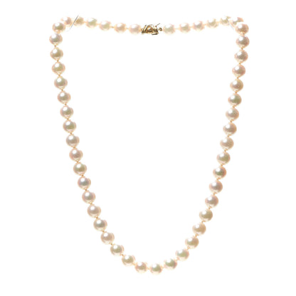 Tiffany 18K Yellow Gold Akoya Pearl 7.5mm Signature Strand Necklace 3 of 7