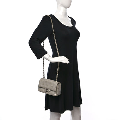 Chanel Iridescent Calfskin Studded Mini Flap Silver 2 of 12
