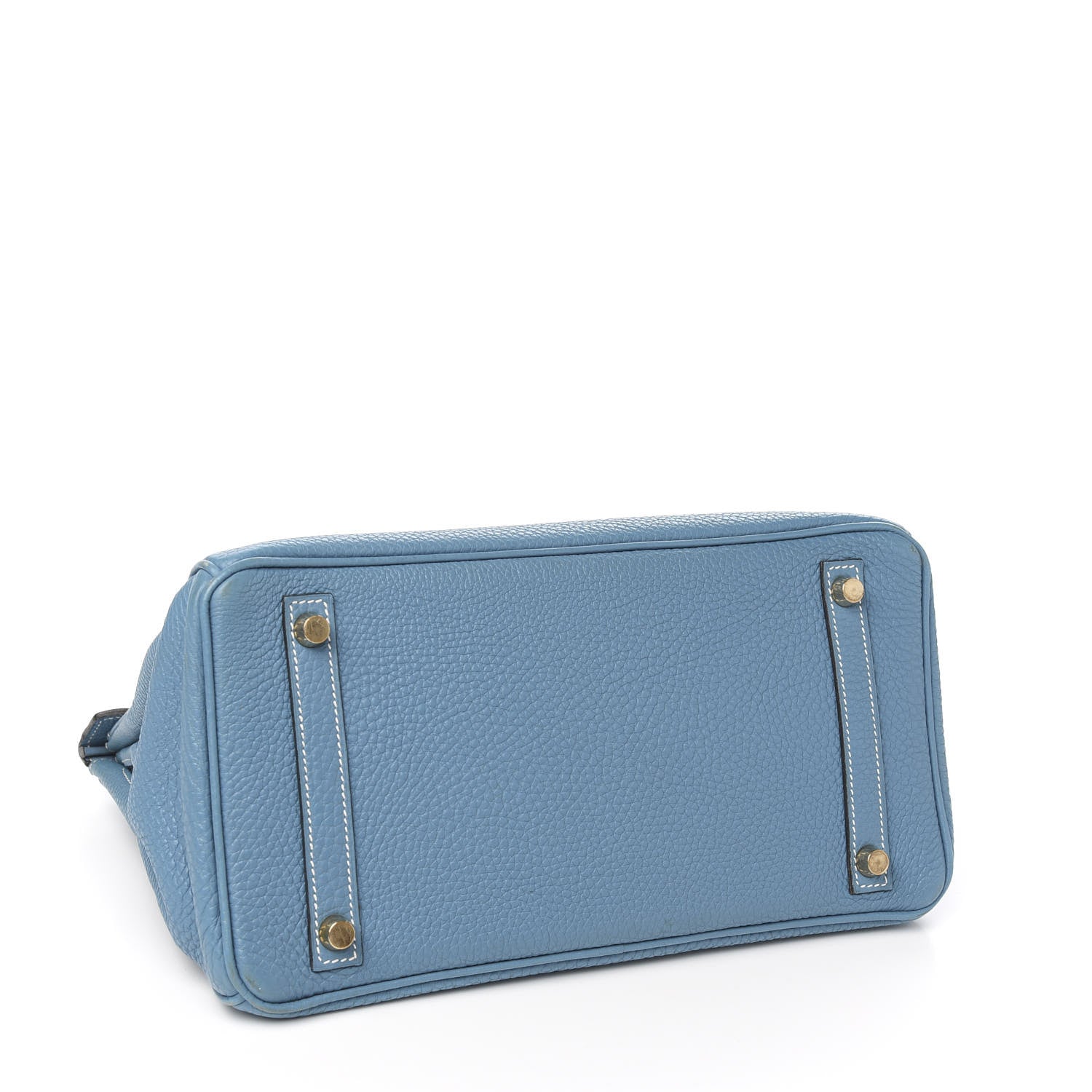 Hermes Taurillon Clemence Birkin 30 Blue Jean 3 of 10