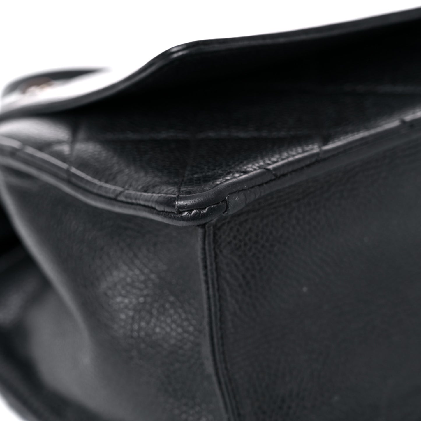 Caviar Quilted Large Retro Class Flap Black