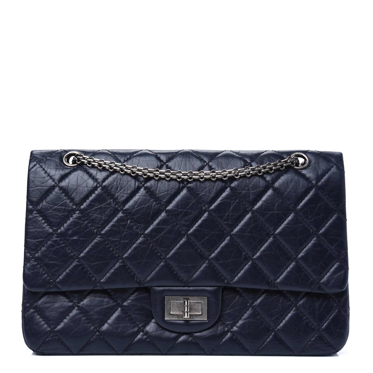 Chanel Aged Calfskin Quilted 2.55 Reissue 227 Flap Navy Blue 1 of 12