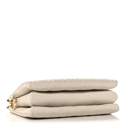 Louis Vuitton Lambskin Embossed Monogram Coussin PM Beige Cream 4 of 9