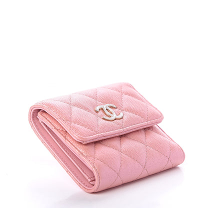 Chanel Iridescent Caviar Quilted Small Flap Wallet Rose Pink 3 of 6