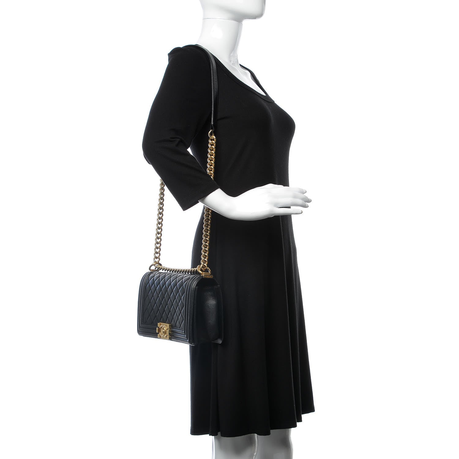 Chanel Lambskin Quilted Medium Boy Flap Black 2 of 12