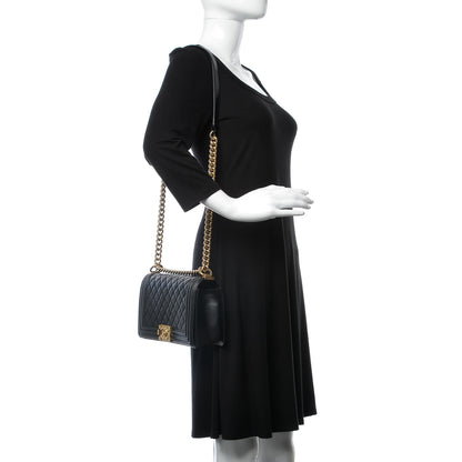 Chanel Lambskin Quilted Medium Boy Flap Black 2 of 12
