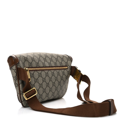 Gucci GG Supreme Monogram Textured Calfskin Retro Interlocking G Belt Bag Beige Ebony Brown Sugar 2 of 9