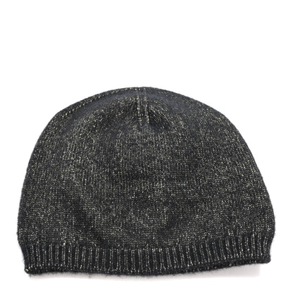 Chanel Cashmere Blend CC Beanie Hat Black 3 of 5