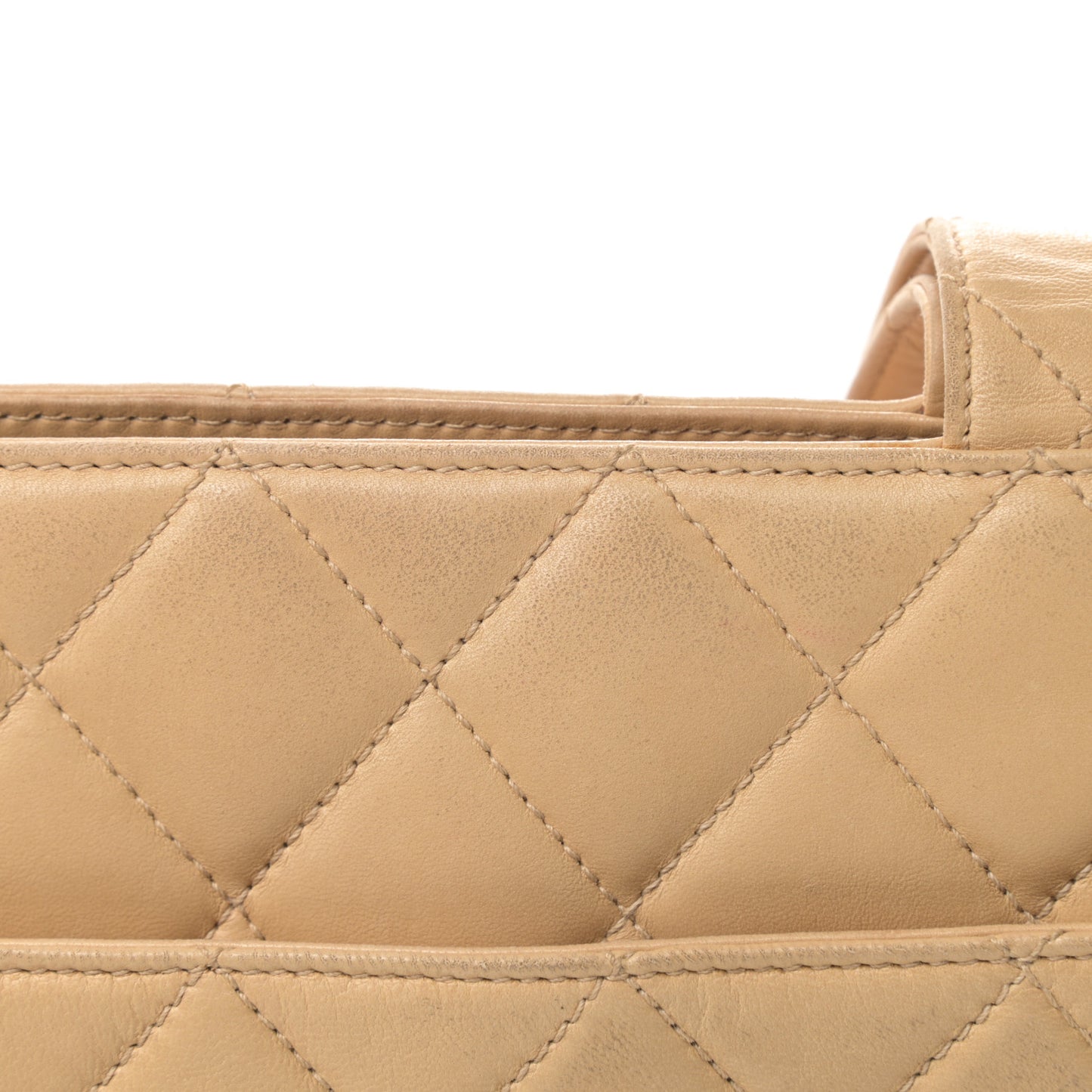 Lambskin Quilted Shoulder Bag Beige
