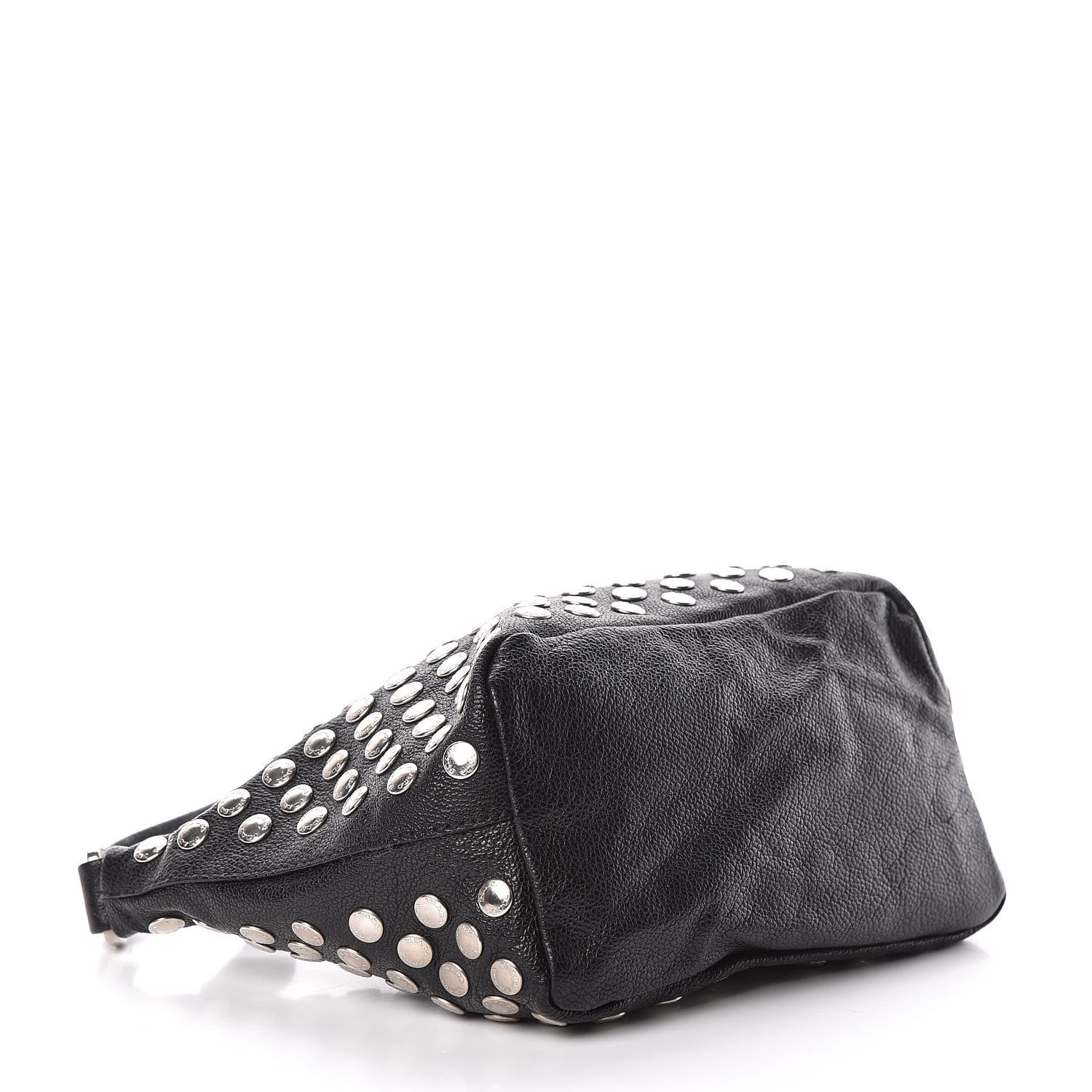 Prada Muflone Metal Studded Necessaire Shoulder Bag Black 4 of 11