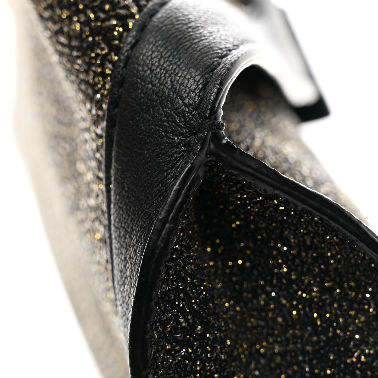 Glitter Canvas De Manta Clutch Black Gold