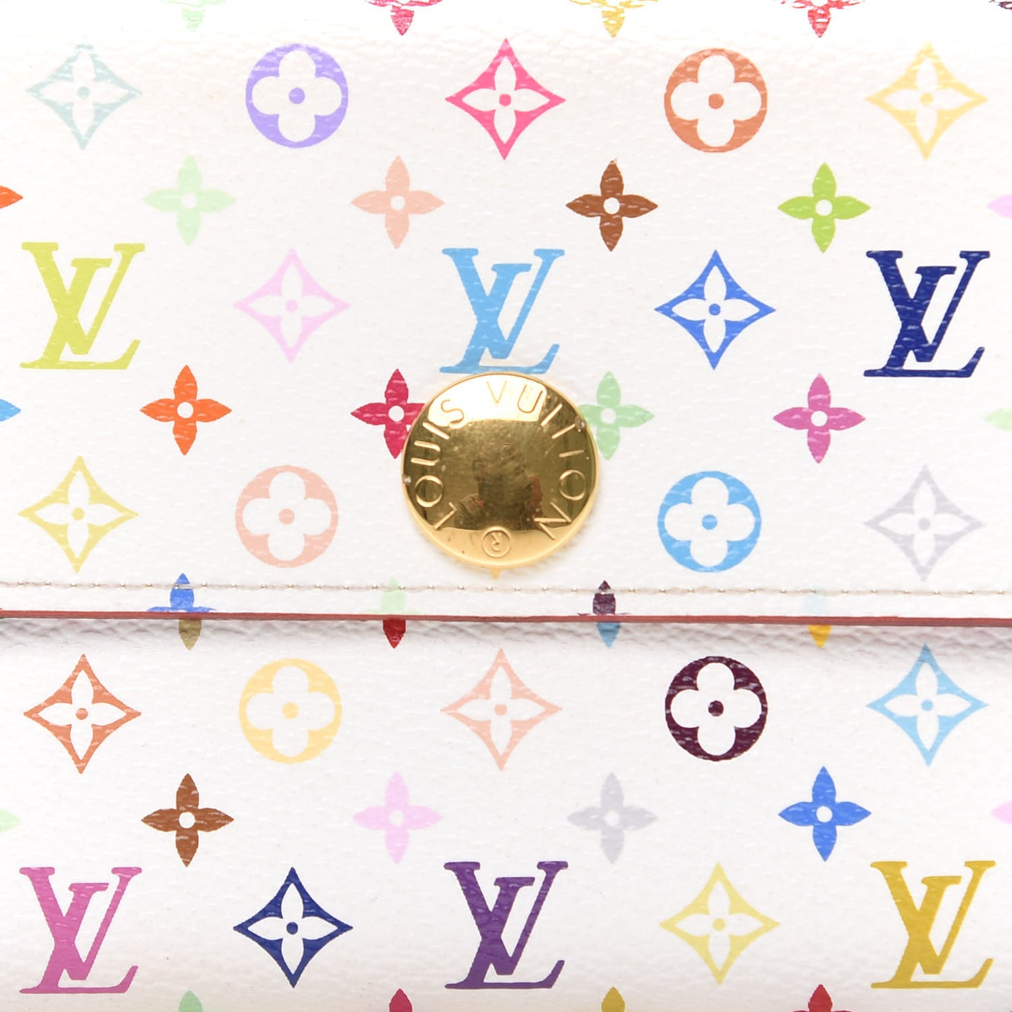 Monogram Multicolor Sarah Wallet White Litchi