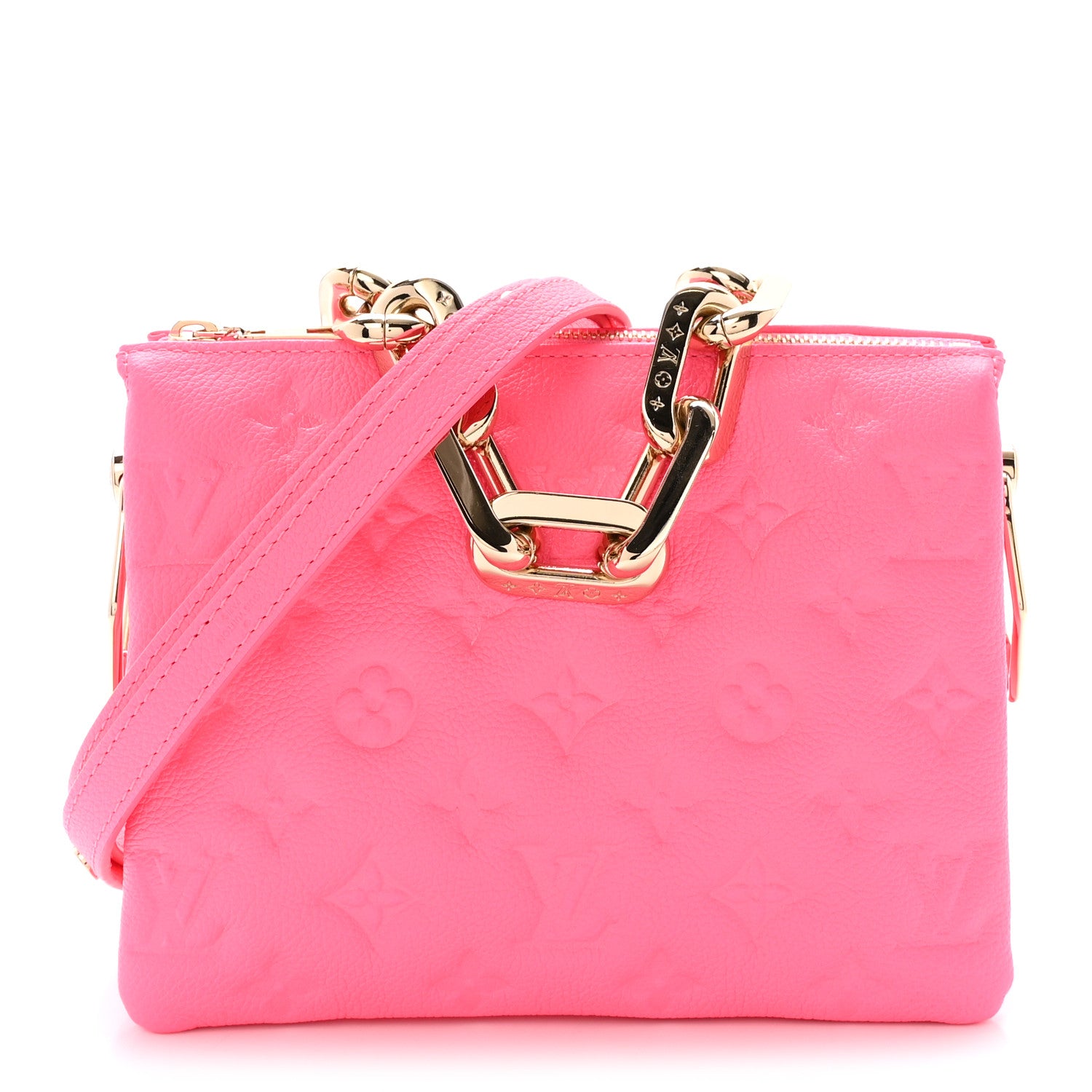 Louis Vuitton Calfskin Embossed Monogram Coussin BB Rose Fluo 1 of 9