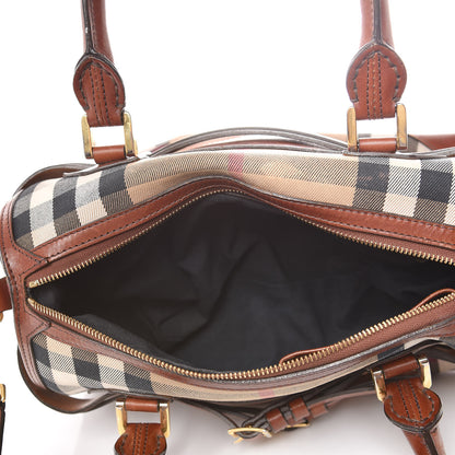Burberry House Check Bridle Calfskin Medium Alchester Bowling Bag Dark Tan 5 of 19