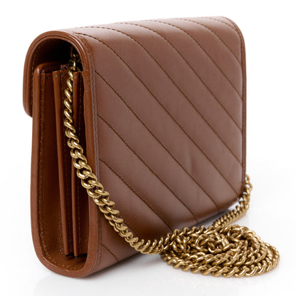 Gucci Azalea Calfskin Matelasse Diagonal GG Marmont Chain Wallet Cuir 3 of 10