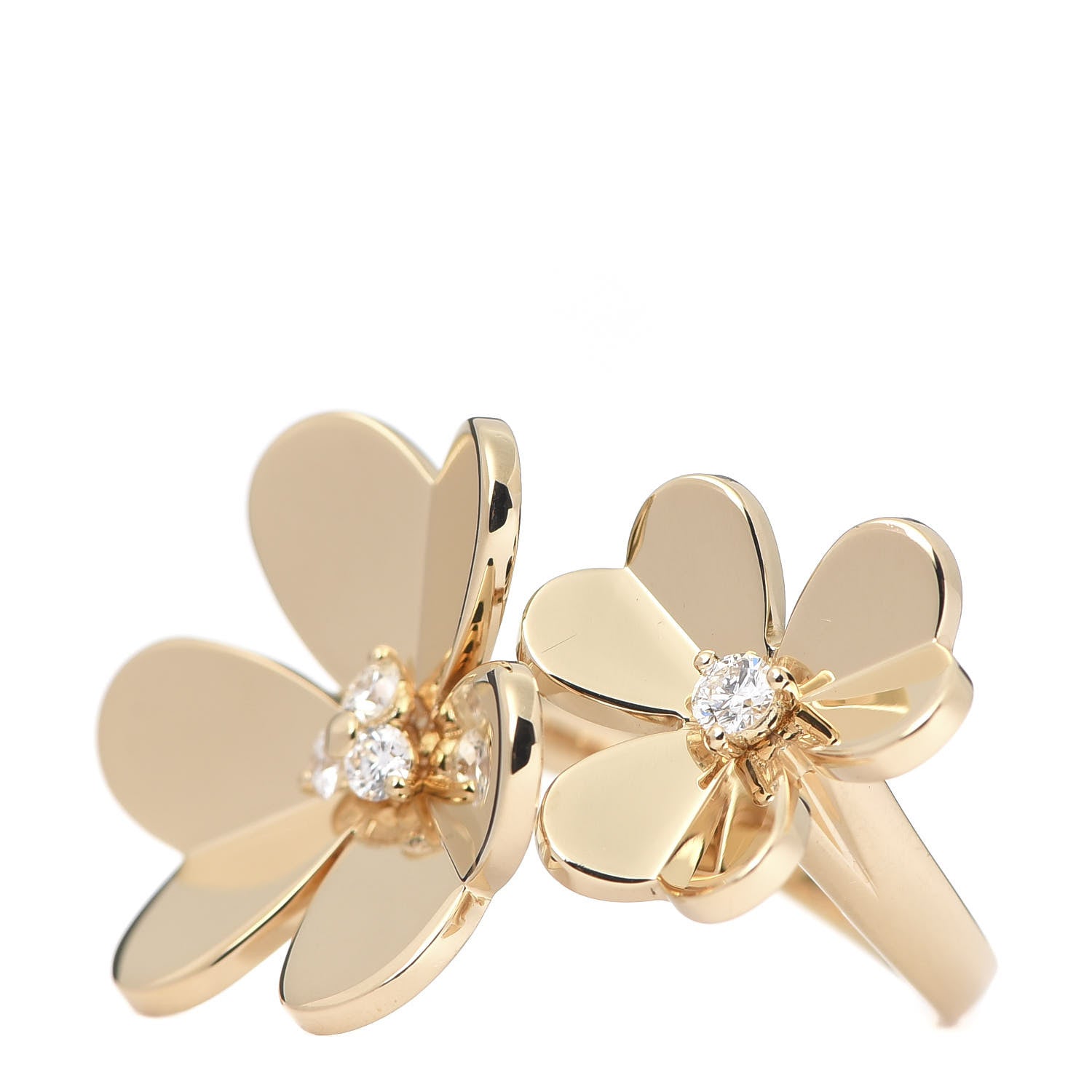 Van Cleef & Arpels 18K Yellow Gold Diamond Frivole Between The Finger Ring 54 6.75 3 of 6