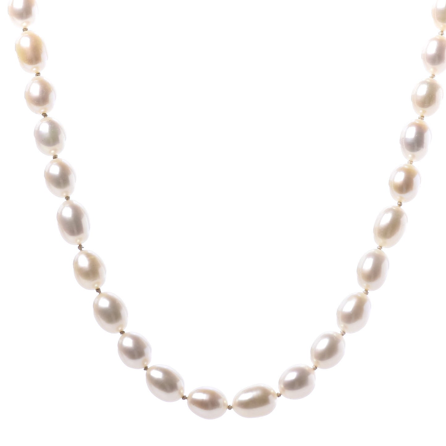 Sterling Silver Pearl Strand Twist Clasp Necklace 16"