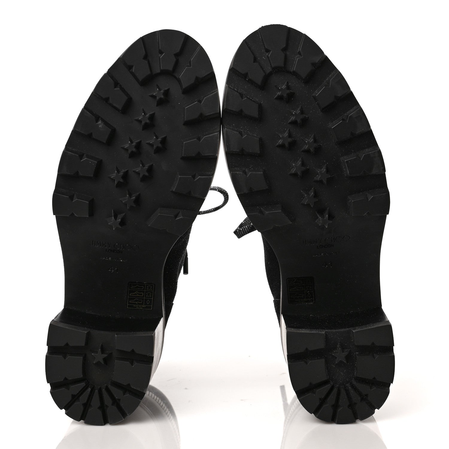 Jimmy Choo Suede Glitter Crystal Embellished Womens Eshe 65 Hiking Boots 41 Black 5 of 6
