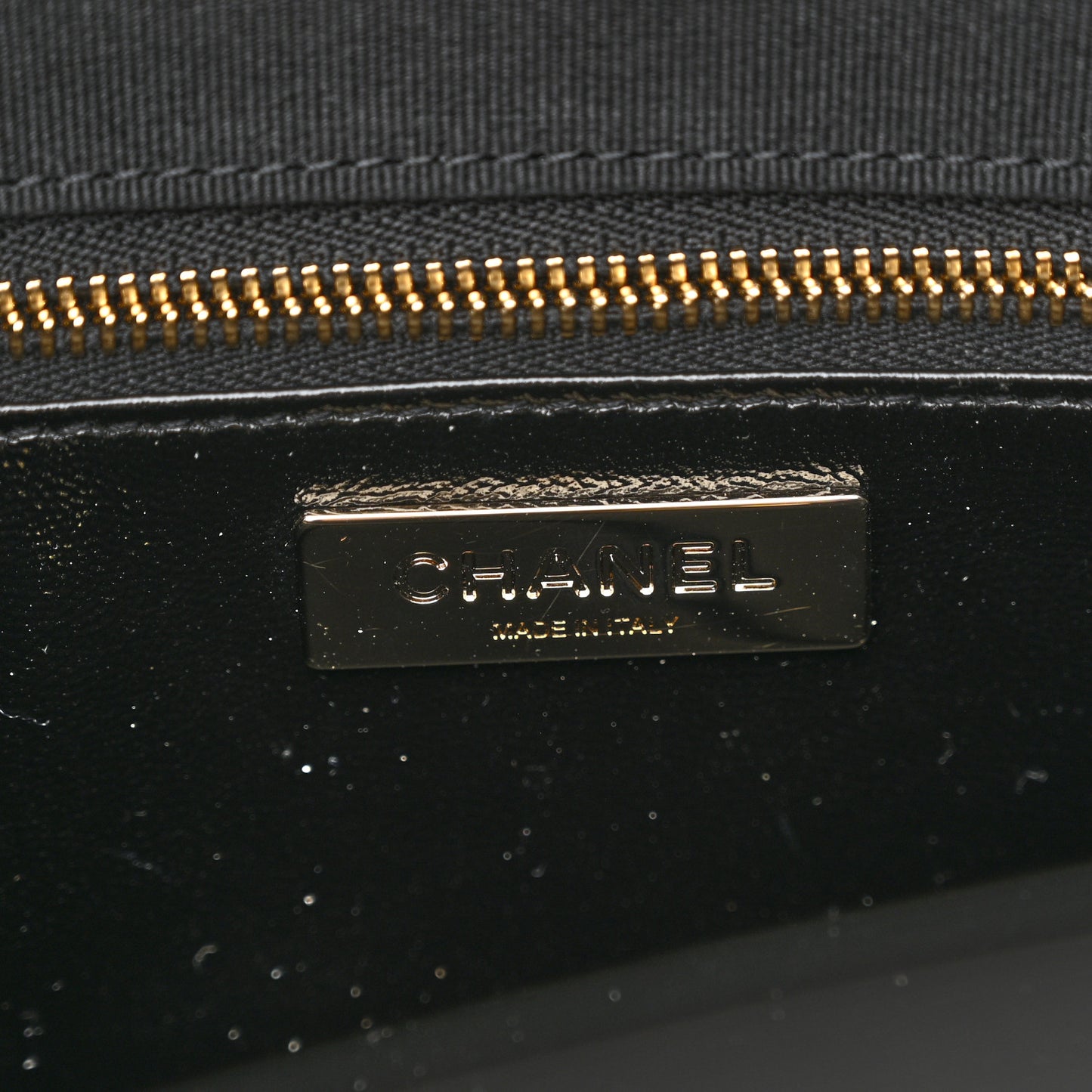 Shiny Lambskin Quilted 31 Shopping Bag Black