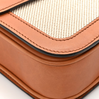 Celine Canvas Calfskin Medium Classique Triomphe Bag White Tan 12 of 18