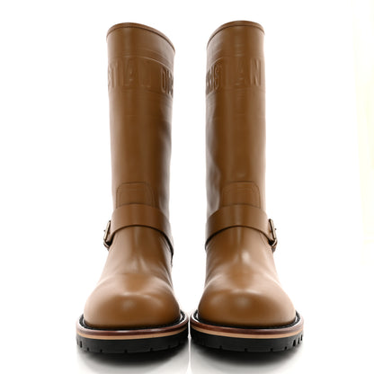 Christian Dior Calfskin Embossed Dior Quest 35mm Biker Boots 38.5 Natural 2 of 11