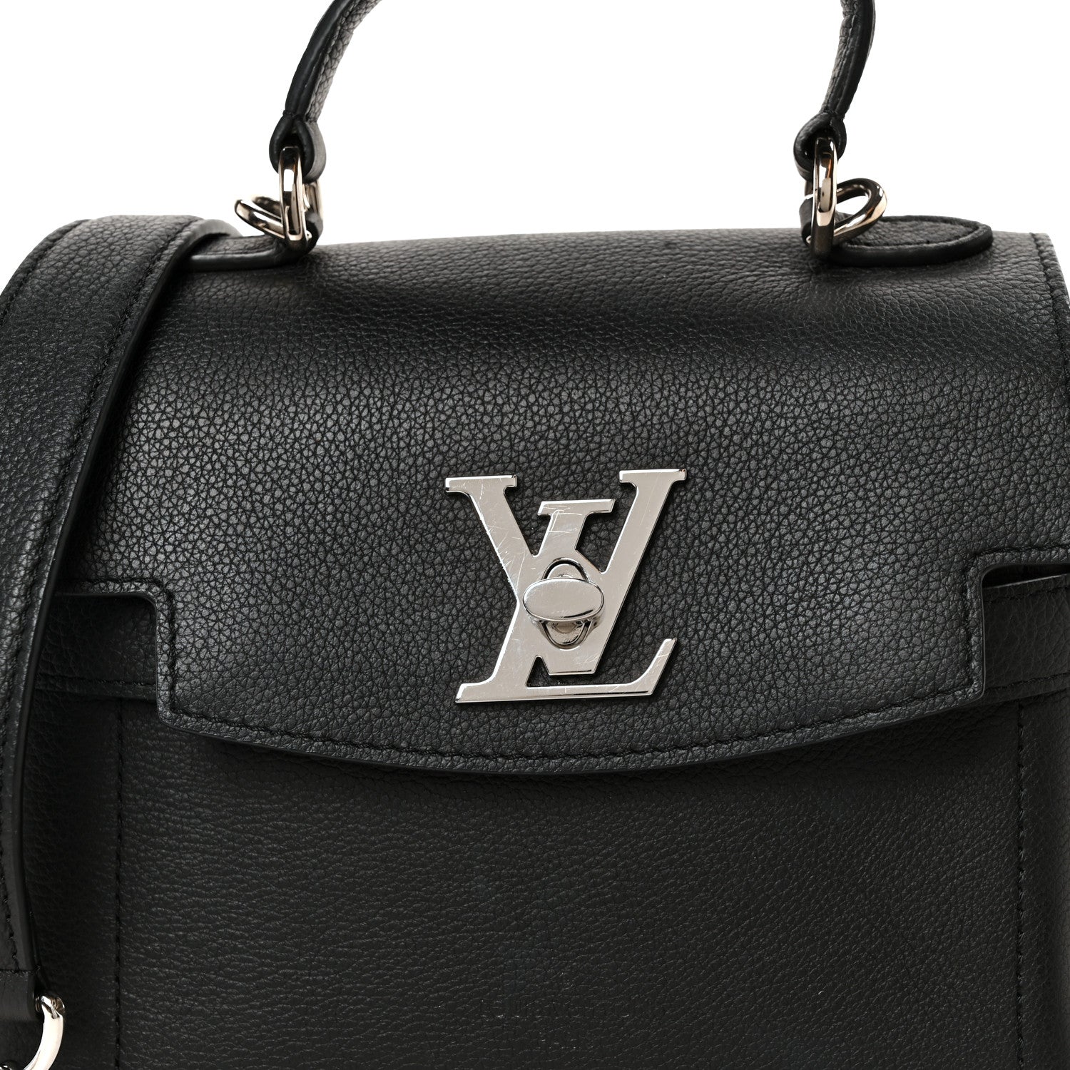Louis Vuitton Calfskin Lockme Ever BB Black 8 of 10